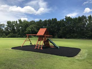 Amazing Playground with Rubber Mulch and Rubber Borders
