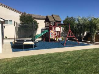 Blue Rubber Mulch Playground
