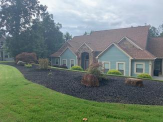 Rubber Mulch Landscaping Front Yard